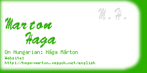 marton haga business card
