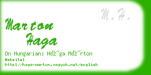 marton haga business card